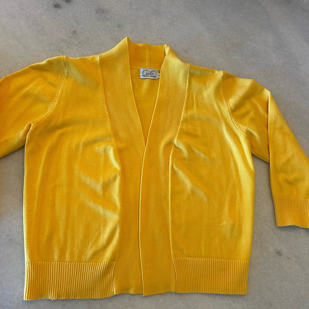 Cielo Canary Yellow Women's Cardigan Shrug
